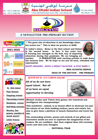 NEWSLETTER - JUNE PREPRIMARY